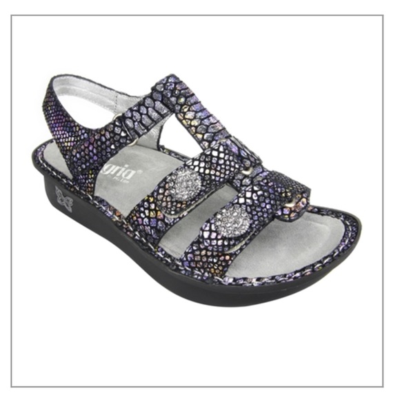 Alegria Shoes - Alegria Kleo Zesty genuine leather upper comfort sandal iridescent black size 40